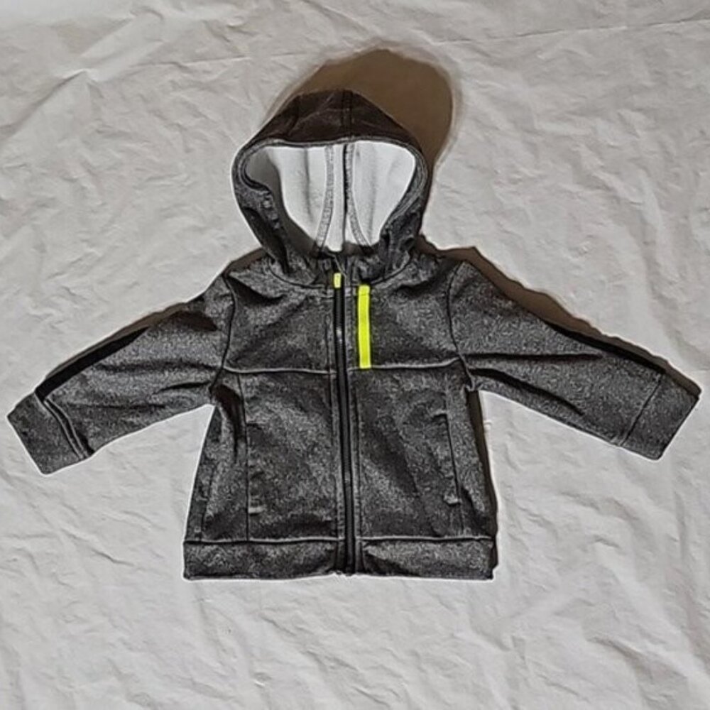 Athletic Works Size 12 Months Gray Zippered Hoodie with Pockets Used